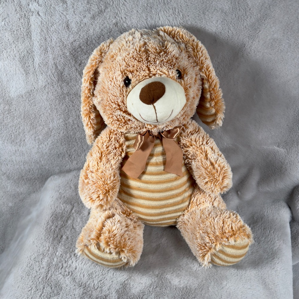 Hug‎ & Luv Tan Striped Belly Bunny Rabbit Plush Stuffed Animal 15 inch Floppy
